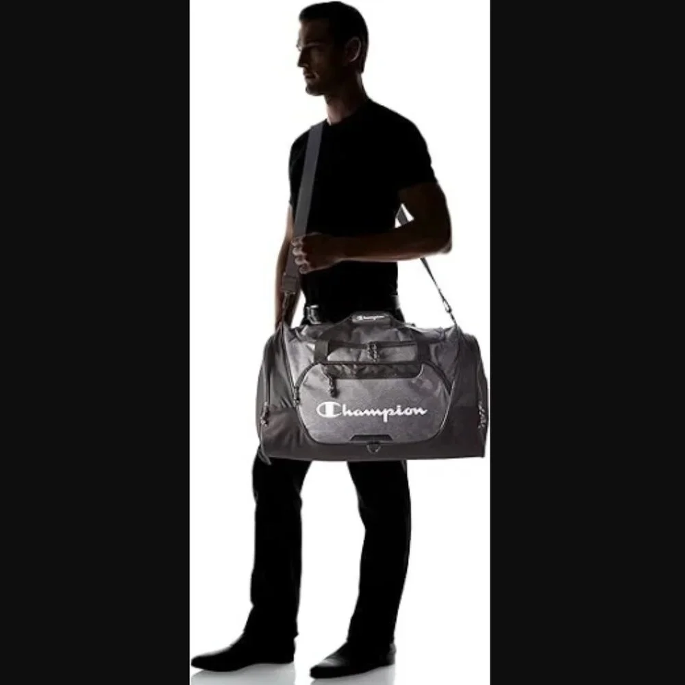 NWT Champion Forever Champ Expedition Duffel Bag Heather Grey Retail $60.00